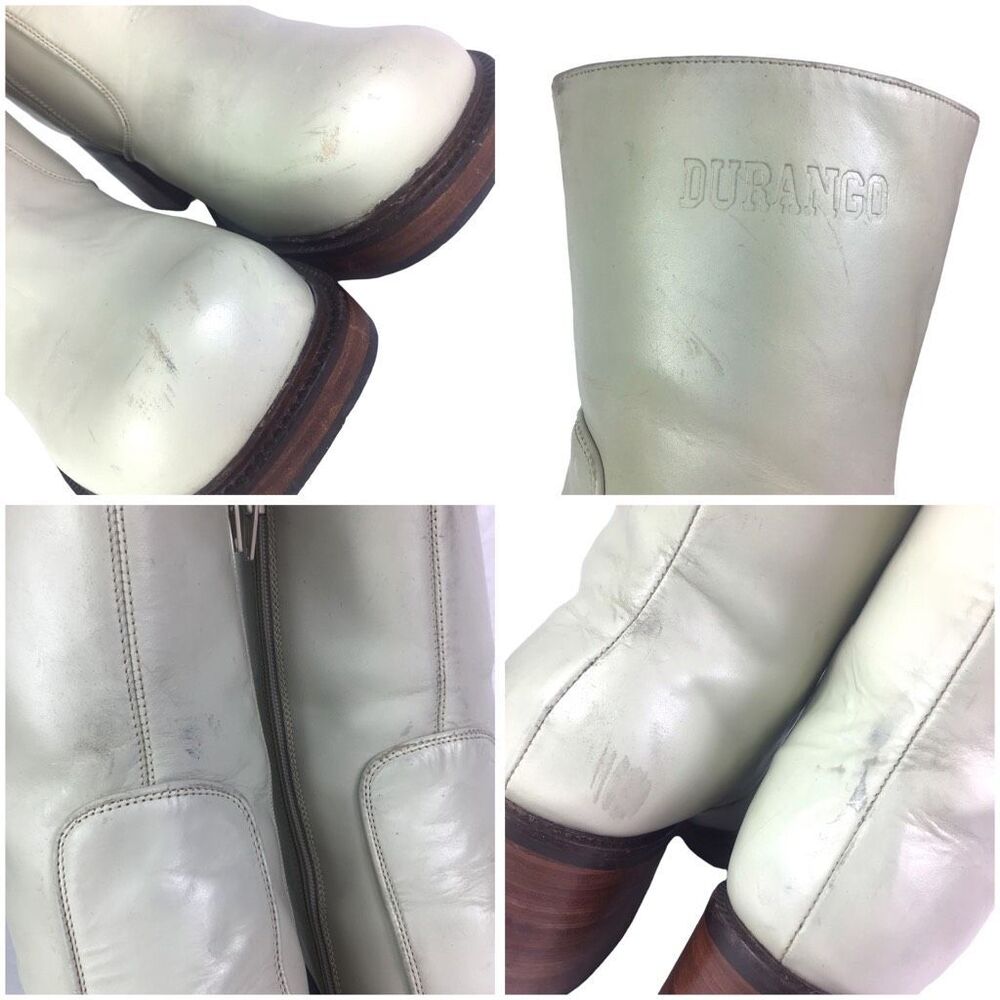 Durango Madden Style Vintage 90s Y2K Bratz Chunky White Cream Platform Boots 9 - Picture 8 of 11